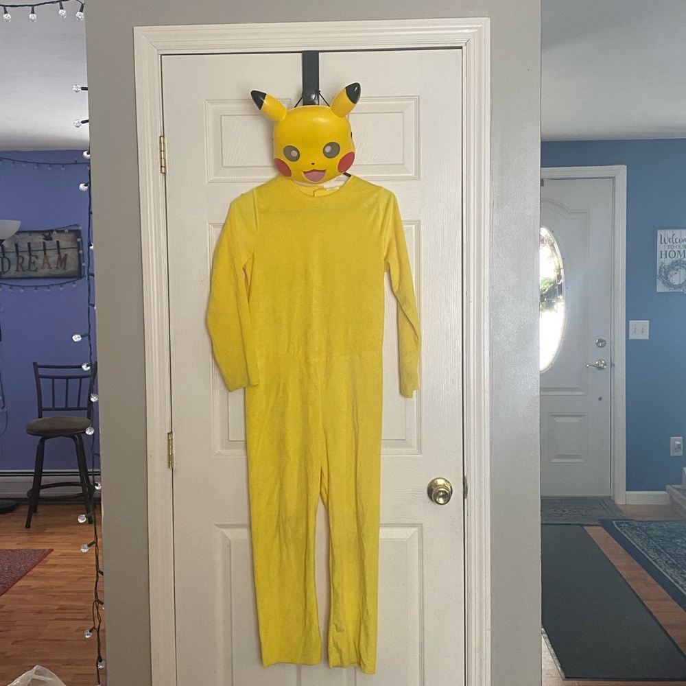 Yellow Plush Pikachu Costume with mask